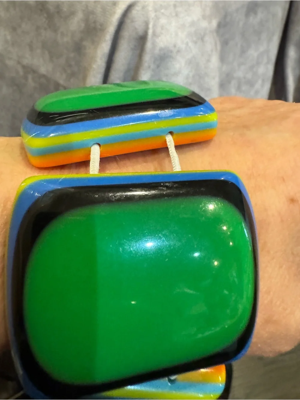 Sobral Vintage Colorful Green Multicolor Silicone Wearable Bracelet